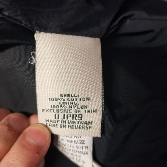 L.L. Bean Blue Corduroy Belted Buttoned Peacoat Md - Picture 6 of 7